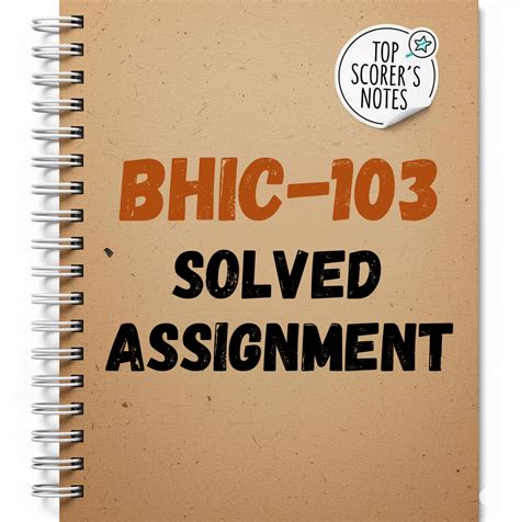 BHIC-103 Solved Assignment 2025-26 | IGNOU Assignment PDF Download ...