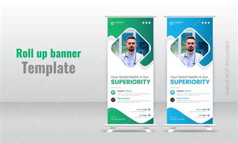 Premium Vector | Creative healthcare services x roll up banner signage ...
