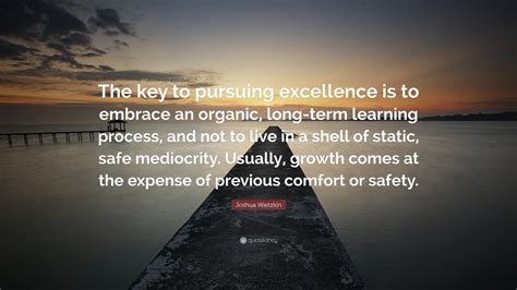 Joshua Waitzkin Quote: “The key to pursuing excellence is to embrace an ...