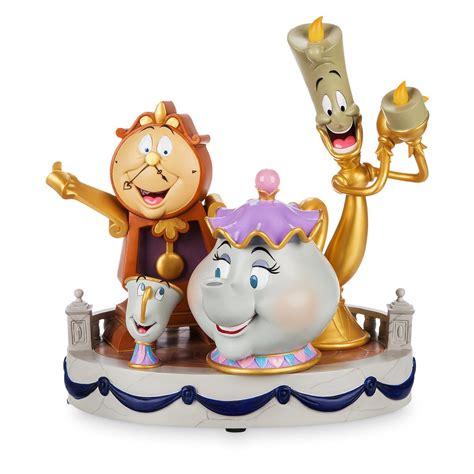 Disney Beauty and the Beast Lumiere Cogsworth Chip & Mrs Pott Statue ...