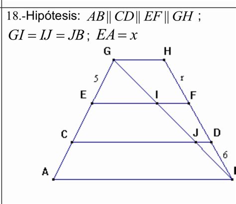 18.-Hipótesis: AB||CD||EF||GH;GI=IJ=JB;EA=x | Chegg.com