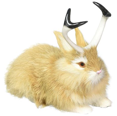 StealStreet R1802T Jackalope Small Lying Tan Handmade Animal Figurine ...