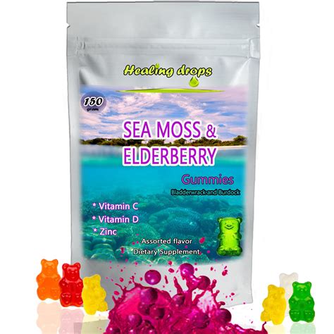 Sea Moss Elderberry Gummies Bladderwrack Burdock Alkaline Keto Vegan ...