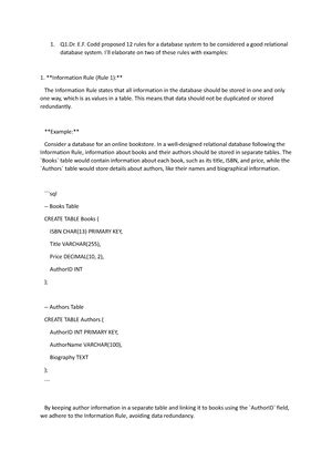 DBMS Unit 5 Decode - Database Management Systems - Studocu