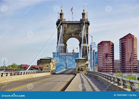 The John a. Roebling Suspension Bridge in Cincinnati, Ohio Editorial ...