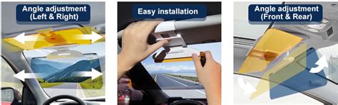 Kanget Car Sun Visor, 2 in 1 Universal Day and Night Anti-Glare Extend ...