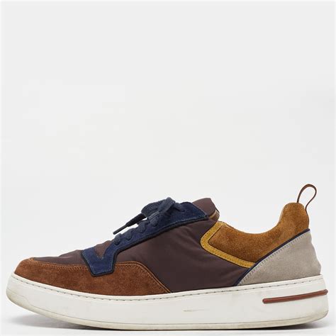 Loro Piana Multicolor Suede And Fabric Newport Walk Low Top Sneakers ...
