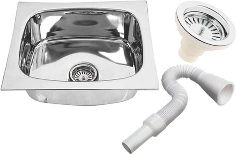 chirag 15x12x07 Kitchen Sink Single Bowl, 15inch, SS304, 16Gauge ...