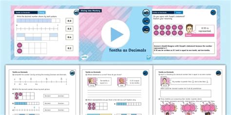 👉 White Rose Maths Compatible Year 4 Step 2 Tenths as Decimals