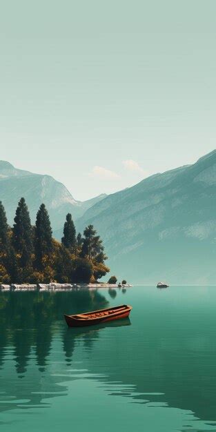 Crescent lake a calming mediterranean lake scene | Premium AI-generated ...