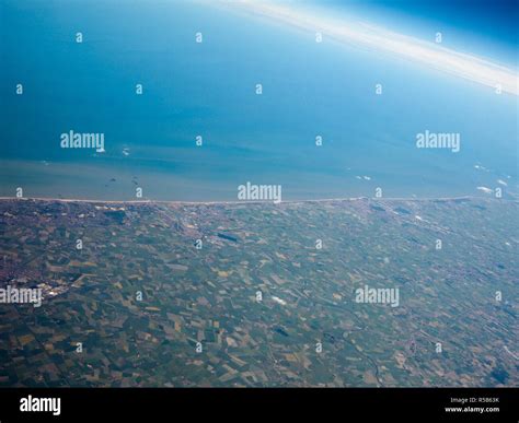 Aerial view of Belgium coast Stock Photo - Alamy