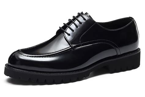 Santimon Black Dress Shoes for Men Thick Sole Derby Shoes Business ...