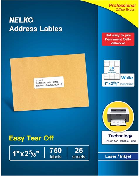 Amazon.com: NELKO Address Labels for Avery 5160, 8160, 1" x 2-5/8 ...