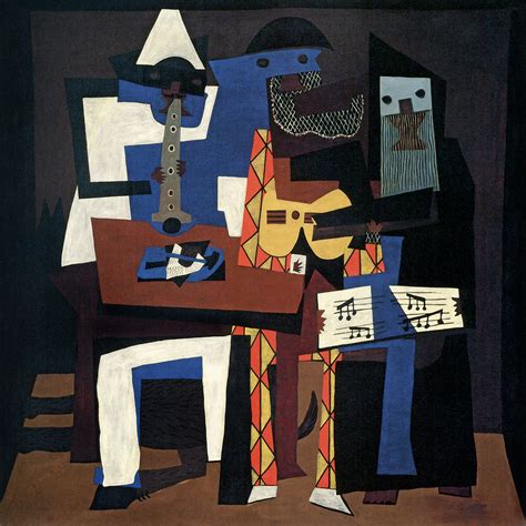 Three Musicians by Pablo Picasso (18"H x 18"W x 1.5"D) - Pablo Picasso ...