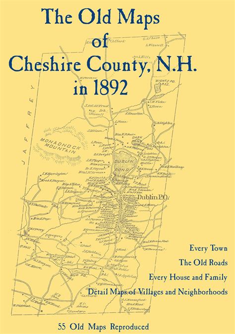 The Old Maps of Cheshire County New Hampshire in 1892
