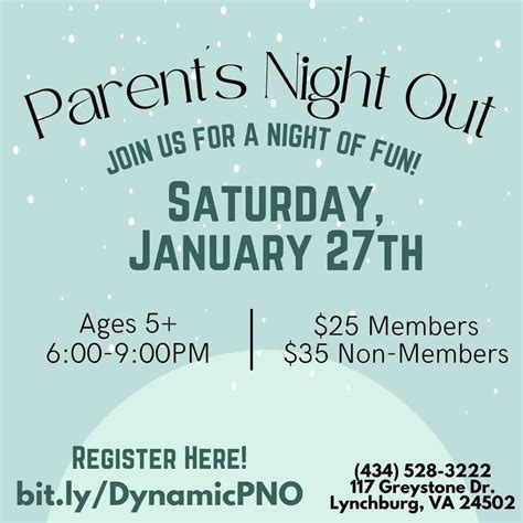 Parents Night Out at Dynamic Gymnastics, 117 Greystone Dr, Lynchburg ...