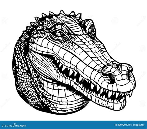 Easy Crocodile Head Drawing