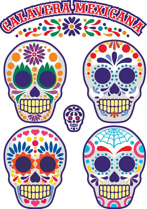 set mexican sugar skull 30770052 Vector Art at Vecteezy