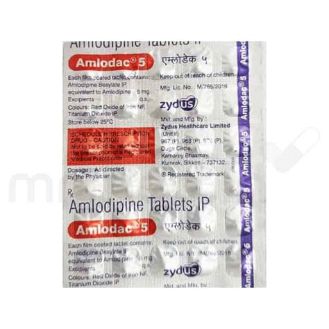 Buy Amlodac 5mg Tablet Online: Uses, Price, and Side Effects | MrMed