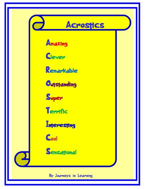 Acrostic Poems by Teach Simple