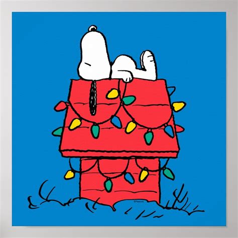 Peanuts | Snoopy's Dog House With Lights Poster | Zazzle | Snoopy dog ...