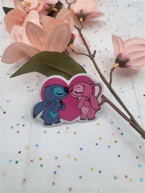 Stitch and Angel Kiss Sticker - Etsy