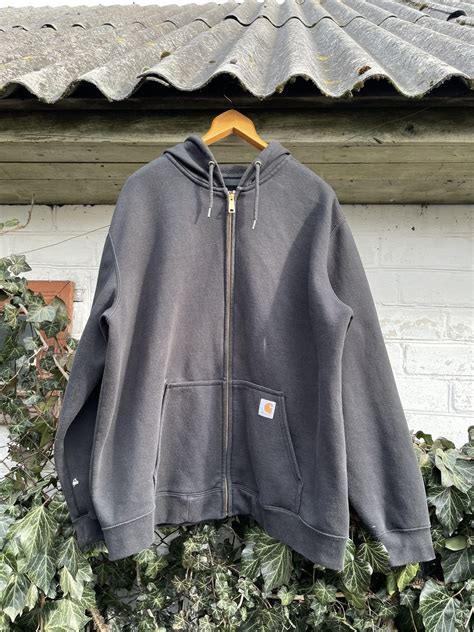 Vintage Carhartt Heavy Weight Paint Splatter Oversized Zip Hoodie | Grailed