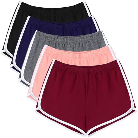 URATOT 5 Pack XL Women's Cotton Yoga Dance Short Pants Sport Shorts ...