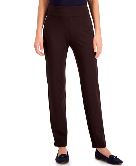 Charter Club Cambridge Petite Tummy Control Ponte Knit Pants Dark ...