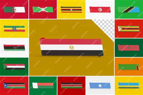 Premium PSD | North and east africa flags banner