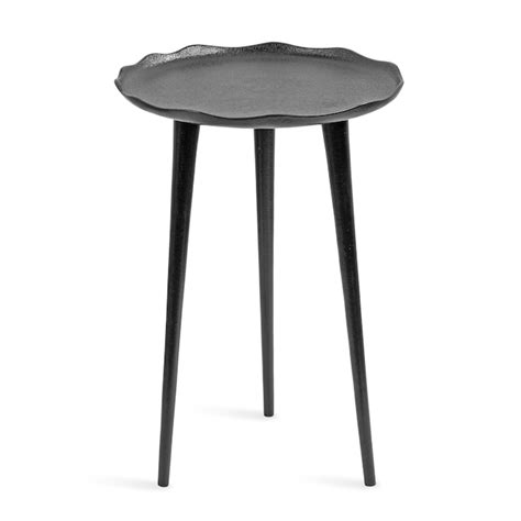 Kate and Laurel Alessia 15-in W x 22-in H Black Metal Round Modern End ...