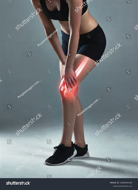 Studio Woman Legs Knee Pain Injury Stock Photo 2460004109 | Shutterstock
