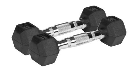 Rubberized cast iron dumbbells HEX 2x1 kg REBEL ACTIVE - Poland, New ...
