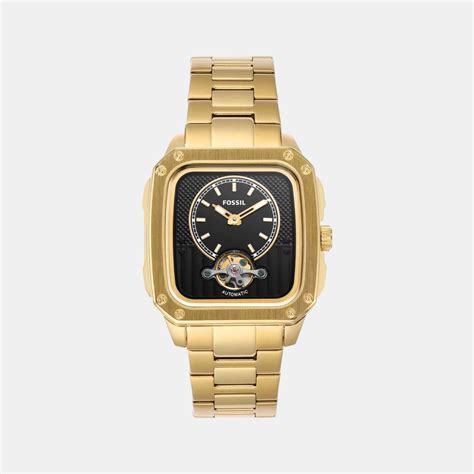 Fossil Inscription Men Quartz Black Dial Analog Stainless Steel Watch ...