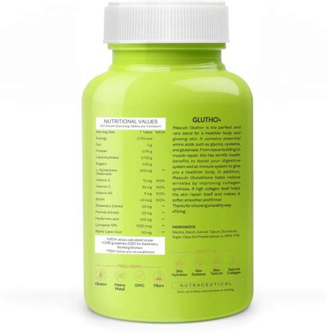 masculn GLUTHO+ Glutathione Made with Japanese collagen 500mg ...