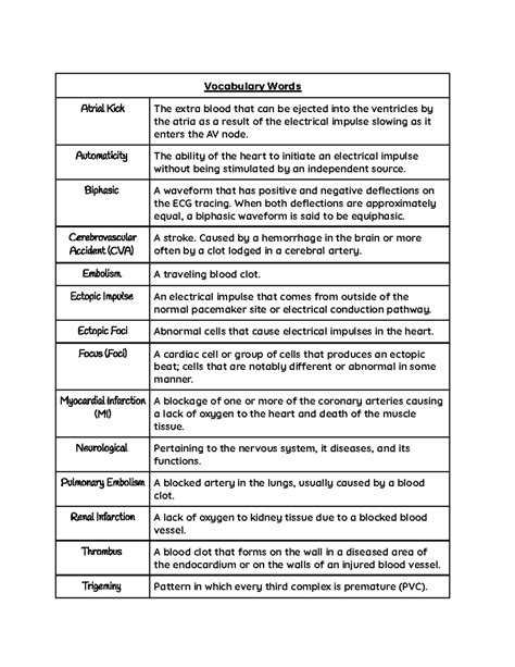 Ch 6 Atrial Dysrhythmias - Vocabulary Words Atrial Kick The extra blood that can be ejected into ...