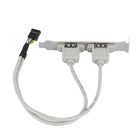 iParn 2 Ports USB 2.0 Header Port Slot Plate Adapter Panel Cable Female ...