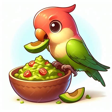 Premium Photo | Lovebird eating quesadilla cartoon illustration isolated on a white background