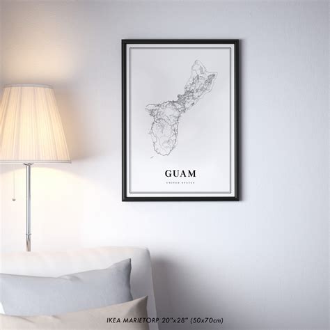 Guam Map Print, United States Map Art Poster, Guåhån Dededo Hagåtña ...