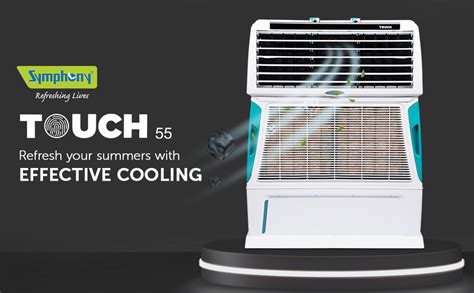 Symphony Touch 55 Personal Air Cooler For Home with 4-Side Aspen Pads ...