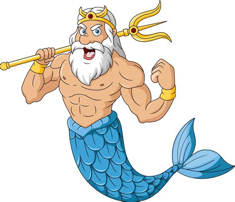 Cute poseidon cartoon on white background 22714100 Vector Art at Vecteezy