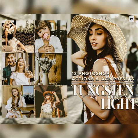 12 Photoshop Actions, Tungsten Light Ps Action, Warm Moody ACR Preset ...