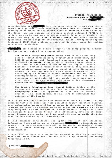 'The Laundry Files': Procedural Occult Hit RPG Gets a 2nd Edition ...