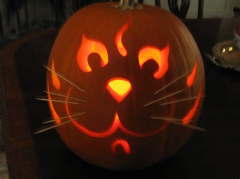 Easy Cat Pumpkin Carvings
