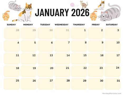 January 2026 Calendars (Free PDF Printables)