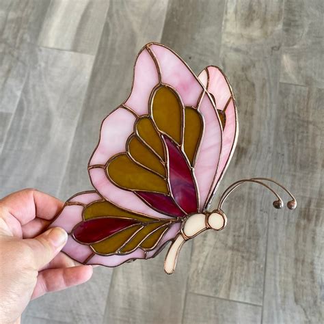 Butterfly handcrafted 3 dimensional stained glass butterfly suncatcher ...
