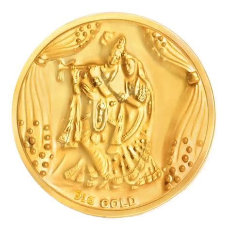 Nek By Jar 22KT (22 karat) Gold Radhe Krishna Coin | Buy Now ...