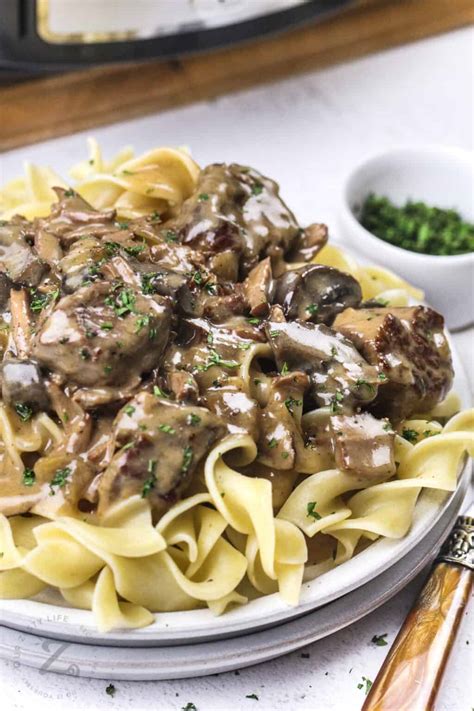 Slow Cooker Beef Stroganoff (Easy Recipe!) - Our Zesty Life