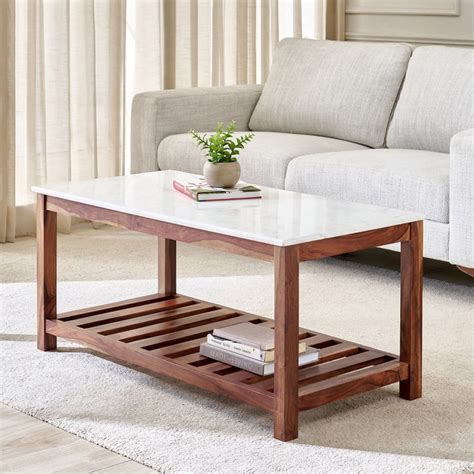 Buy Adana Grand Marble Top Coffee Table - Honey from Home Centre at ...