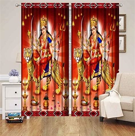Buy Riftree Devotional 3D Digital Print Eyelet Polyester for Pooja Room ...